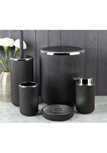 Perotti Lısbone Sılver 5 Parça Banyo   Takımı   Siyah 13166 Siyah