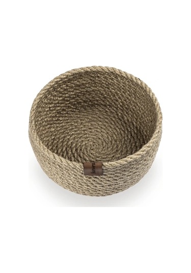 Naturalove Dekoratif Jüt Sepet - Yuvarlak / Orta Boy Kahverengi
