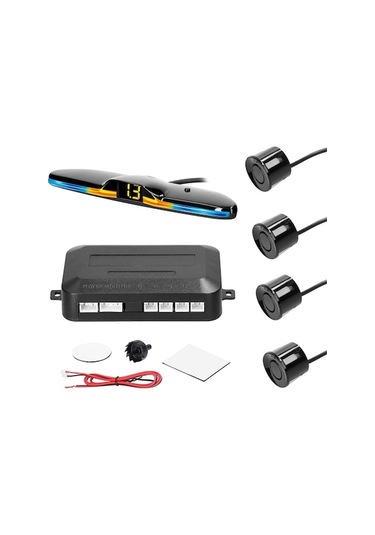 Novahub Araba Park Sensörü Arka Geri Vites Radar Sistemi 4 Park Sensörlü Mesafe Algılama Led Işık