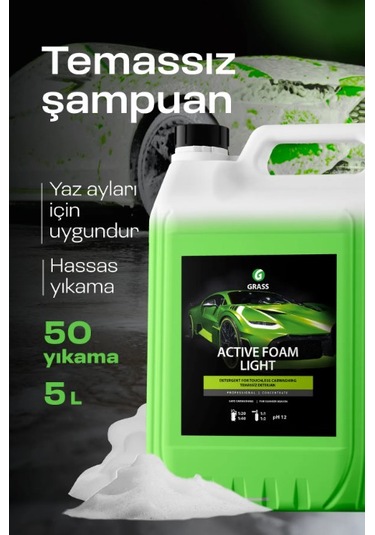 Hızlı Köpüren Oto Şampuanı 5 Kg Bidon Foam Light Yağ & Böcek Leke