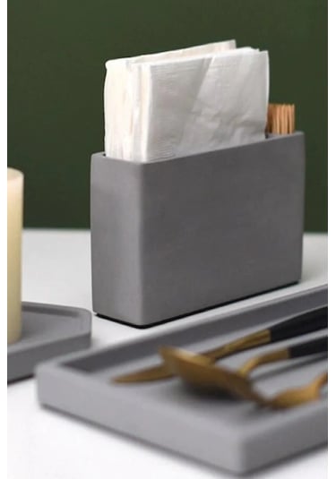 Betonmall Dekoratif Beton Peçetelik Ve Kürdanlık