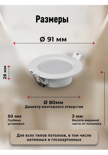 Smartbuy Led Gömme Tavan Lambası 6w 4000k 257418590 Beyaz