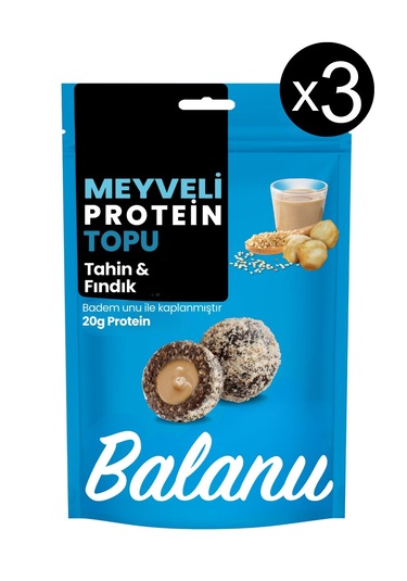 Meyveli Tahinli & Fındıklı Protein Topları 110gr X3 Adet