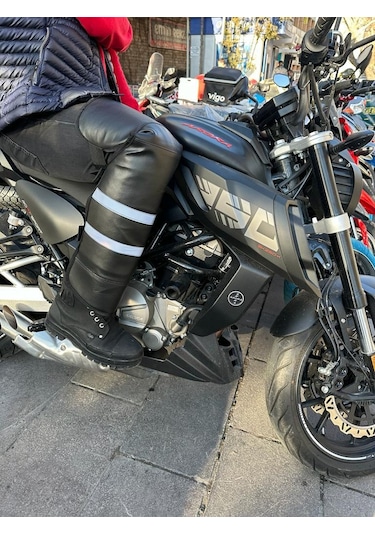 Bike Sky Diz & Bacak Koruma Deri Reflektörlü Dizlik Siyah L - XL