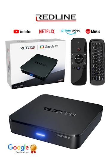 Redline Red360 X100 Pro Android Tv Box + M8 Air Mouse 16gb Hafıza