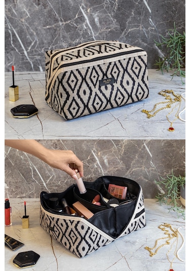 Bohe Seyahat Tipi Düzenleyici Makyaj Çantası