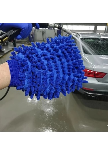 Elmpaly 3 Adet Çift Taraflı Puşet Chenier Oto Yıkama Eldiveni, Ev Ve Araç Temizlik Seti