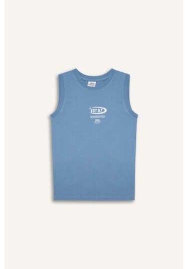 Defacto Erkek Çocuk Bisiklet Yaka Baskılı Atlet E0192a825hsbe251 Mavi