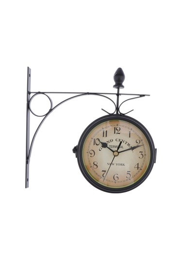 Suntek Yaratıcı Kapalı Açık Asma Braketi Çift Taraflı Duvar Saati Siyah