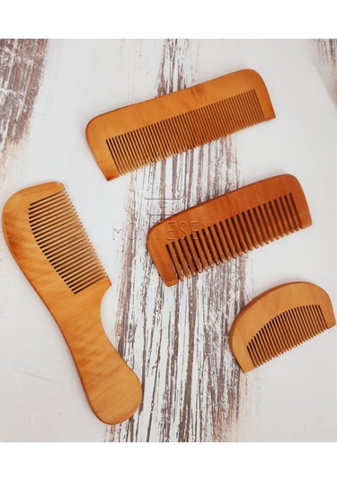 Doğal Ağaç Ahşap Tarak Seti 4'lü Set