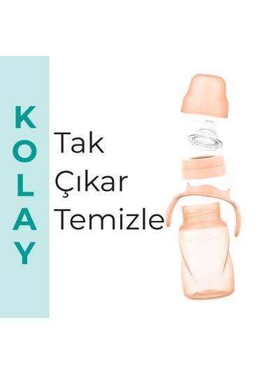 Mamajoo Damlatmaz Kulplu Bardak, 270 Ml, Powder Blush Pudra