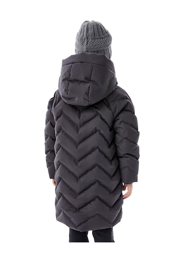Benitto Kids Kız Çocuk Kapüşonlu Kışlık Şişme Mont 51353 Gri