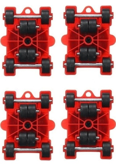 Pazly 5 Adet Sarı Mobilya Taşıyıcı 4 Mobil Silindir + 1 Tekerlek Çubuk Ev Taşıma Aracı Sarı