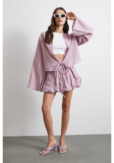 Astarlı Balon Etek Lila Lila