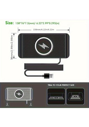 Honeybeeshop Araba Kablosuz Sarj Standi Siyah Hizli Sarj Istasyonu Kaymaz Mat Telefon Kulaklik Sarj Taban Iphone Samsung Galaxy Uyumlu S24 S23 S22 Siyah