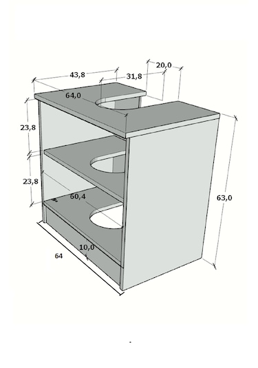 Modelisa Lavabo Altı Dolap, Banyo Dolabı - Mdf Beyaz