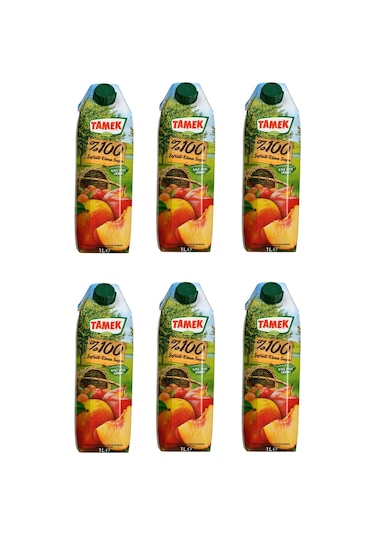 Tamek %100 Şeftali - Elma Suyu 1 Lt X 6 Adet