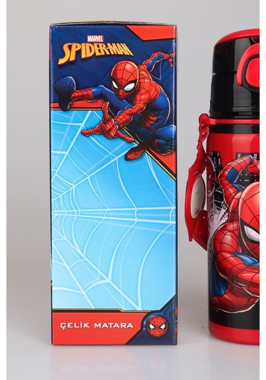 "dekomus Cep Defteri Hediyeli" Yeni Sezon Lisanslı Spıderman 500 Ml Çelik Termos Kırmızı