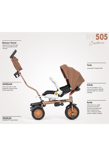 Rival Rv505 Casablanca Ebeveyn Kontrollü 3 Tekerlekli Bisiklet Siyah Antrasit