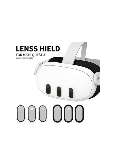 Fastbuy Meta Quest 3 Vr Kulaklık İçin 3 Adet Hd Temperli Cam Lens Koruyucu Film - Siyah Siyah