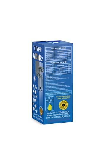Dr. Over A -D3 K2 Vitaminleri içeren Takviye Edici Gıda 20 ML