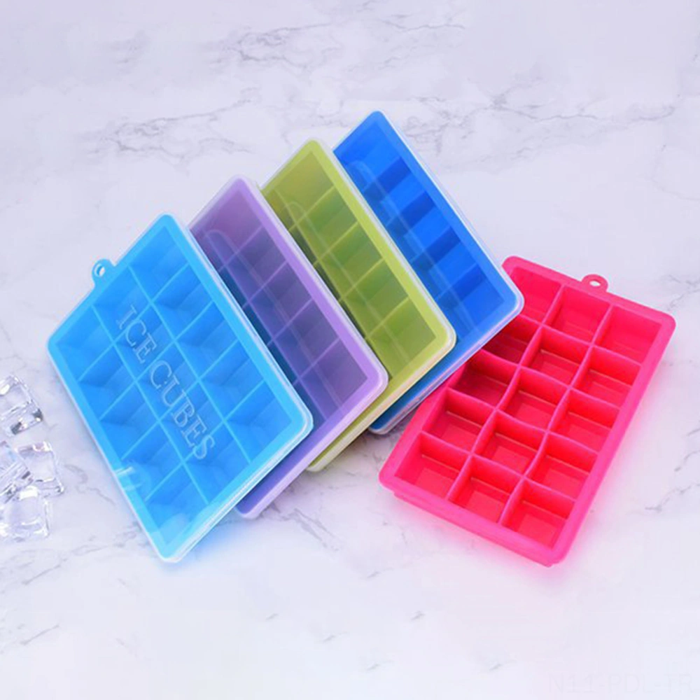 Padalink 15 Delikli Silikon Buzluk Kalıbı, Isı Ve Soğuğa Dayanıklı, Çıkarımı Kolay, Kapatıcı Kapağıyla, Çikolata Ve Pasta Pişirme, Bebek Yemeği Depolama, Pembe Çok Renkli