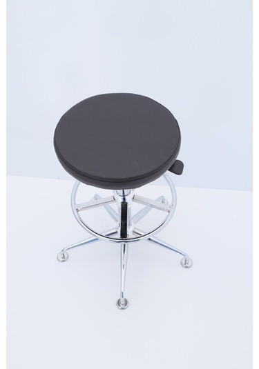 Bintaşmobilya Siyah Deri Yüksek Bar Taburesi