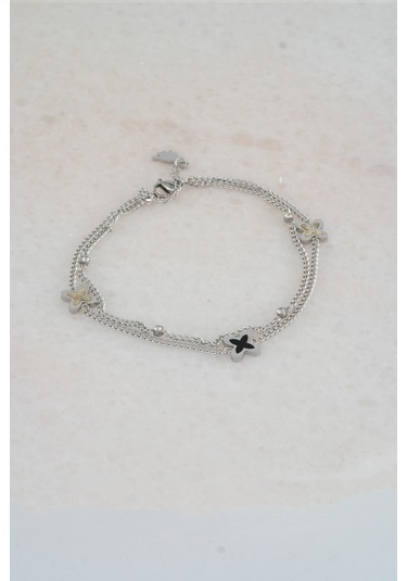 Kadın 316 L Kararmaz Anti Alerjenik Çelik Halhal Zy00022 - Gümüş