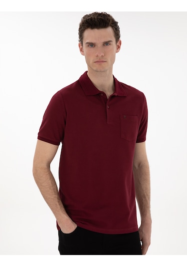 Pierre Cardin Erkek Bordo Tişört Basic 50306552-vr014 Bordo