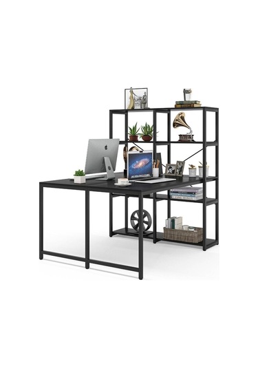 Zizuva Zizuva Tasarım Karşılıklı Siyah Ev Ofis Bilgisayar Raflı Kitapl