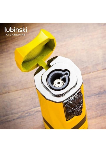 Lubinski Lion Sehpalı Delicili Tek Torch Puro Çakmağı Gold
