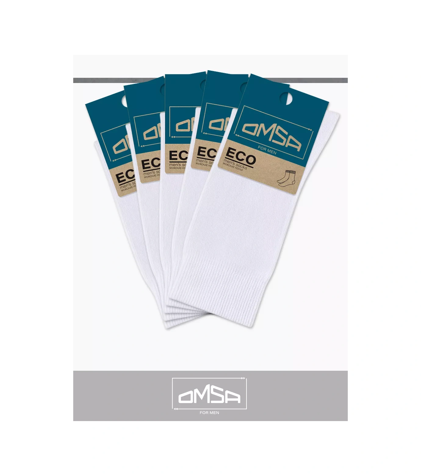 Omsa Eco 401 Yüksek Uzun Pamuklu Çorap Seti 5 Çift 13738267 Beyaz