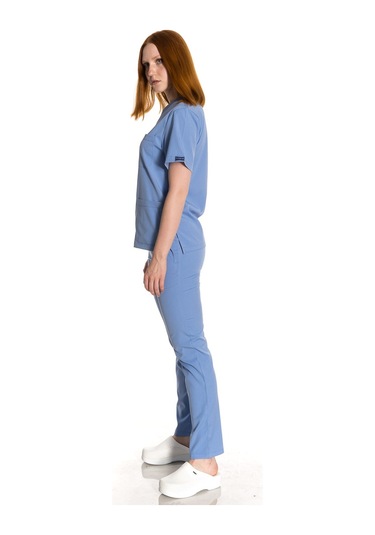 Unisex Likralı Koyu Mavi Scrubs