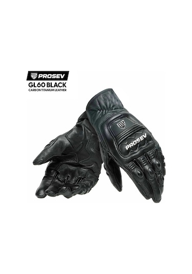 Prosev Gl60 Carbon Titantum Deri Eldiven Siyah