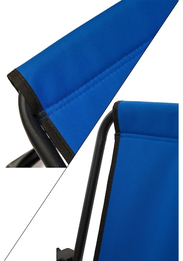 Silva 4 Adet Kamp Sandalyesi Bardaklıklı Lüks Mavi + MDF Masa Mavi