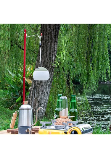 Sundick Çıkarılabilir Fener Standı Lamba Tripod Kamp Lambası Kırmızı Kızıl