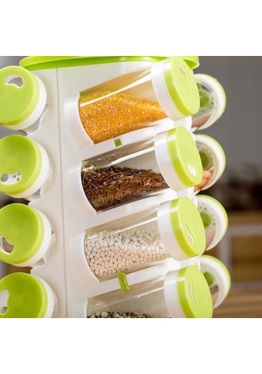 Sones 16 Adet / Set Baharat Kutuları Biber Tuz Şişesi Plastik Şişe Mutfak Baharat Kavanozu Biberlik Kutusu Baharat Rafı Seti Diğer