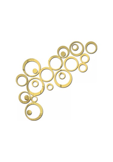 Anshery Aynalı Duvar Dekoratif Stickerları 206751724 Altın Rengi