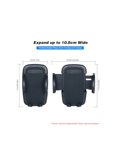 Geeksen Siyah Araba Klima Delikli Telefon Tutucu - 360 Döner, Tek Tuş Açılışlı, 4-6 İnç Telefonlar İçin Sabit Ve Kararlı