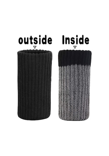 Hfambition 6'lı Siyah Poliester Mutfak Sandalye Ayak Koruması - Çift Katlı Dikişli Kayma Engeli Ve Zemin Koruması