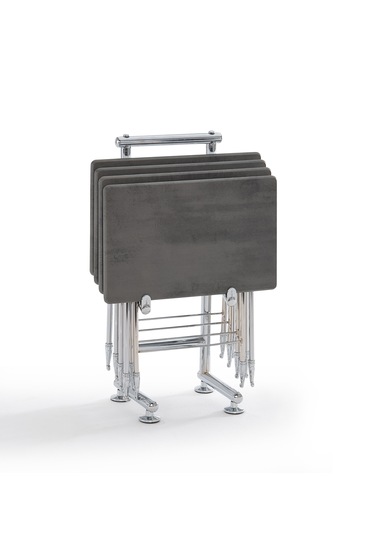 Safir 4'lü Antrasit Çanta Sehpa