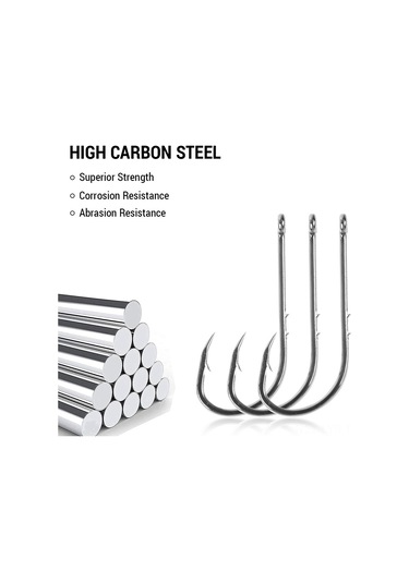 Ranyeek 100 Adet Yüksek Karbon Çelik İkili Tırnaklı Uzun Saplı Deniz Ve Tatlı Su Balıkçılık İğneleri 7 Numara