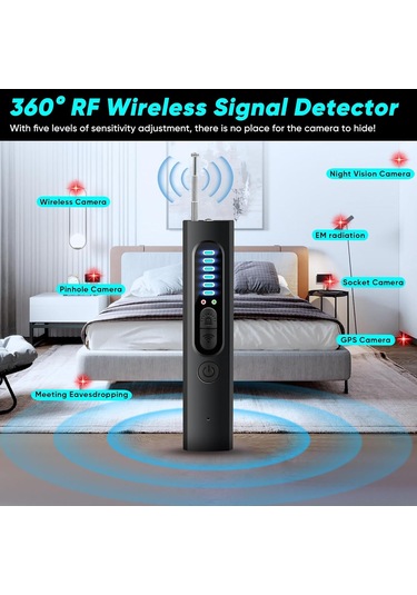 Samdoo T15 Gizli Kamera Tespit Cihazı - Gps/rf Sinyal Tarayıcı, Kulaklık Tespiti, Otel/ev/ofis İçin, 4 Tespit Modu İle Gizlilik Koruması