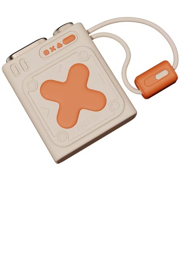 Mini 68mm 22.5w Led Göstergeli Pd 10.000mah, Dahili Type-c Ve Lightning Kablolu Usb Çıkışlı Powerbank Bej