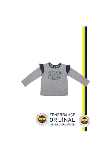 Fenerbahçe Lisanslı Uzun Kol Lacivert Bebek Sweat Gri