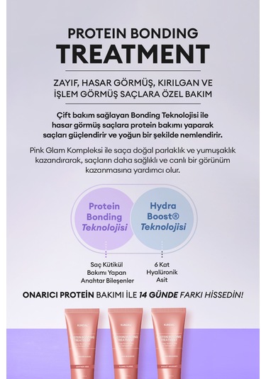 Yoğun Onarıcı Ve Isı Koruyucu Bakım Kremi Kundal Protein Bonding Treatment 250ml Violet Muguet