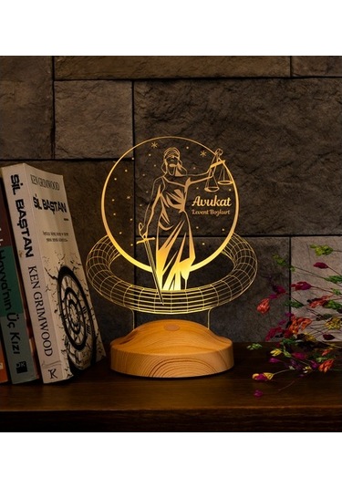 3D Led Lamba Avukat Adalet Kişiye Özel Hediye Gecelambası