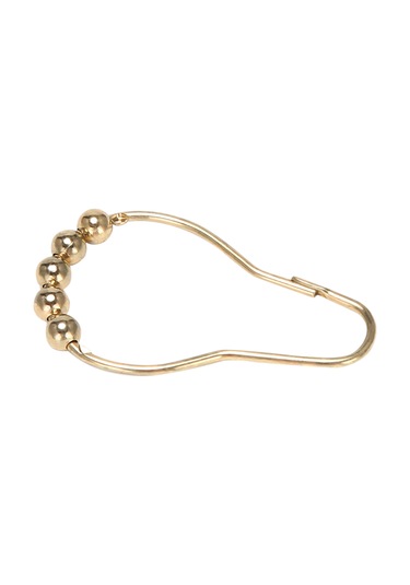 Kolay Kurulum Paslanmaz Duş Perdesi Kancaları Sürtünmesiz Paslanmaz Çelik - Duş Perdesi Çubukları İçin Kolay Kayan Duş Halkaları Cilalı Altın 12 Kanca Seti Altın