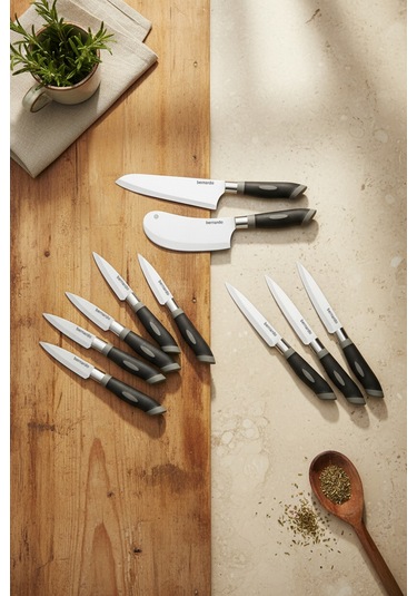 Bernardo Maestro 10 Parça Bıçak Seti Gümüş -  Siyah