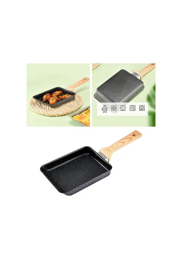 Homyl Japon Omlet Tavası Yapışmaz Tüm Soba Üstleri Siyah 15 20